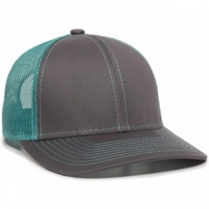 Baseball Caps Structured mesh Back Trucker Cap - Charcoal/Aqua - CM11CFUGA2B $14.45