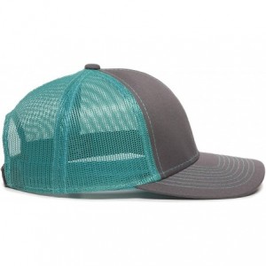 Baseball Caps Structured mesh Back Trucker Cap - Charcoal/Aqua - CM11CFUGA2B $14.45