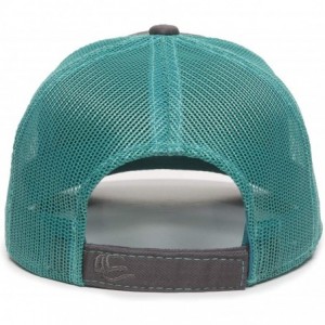 Baseball Caps Structured mesh Back Trucker Cap - Charcoal/Aqua - CM11CFUGA2B $14.45