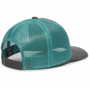 Baseball Caps Structured mesh Back Trucker Cap - Charcoal/Aqua - CM11CFUGA2B $14.45