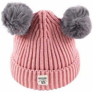 Skullies & Beanies Pom Pom Beanies Crochet Toddler Infants - Pink - CO192C694AE $7.96