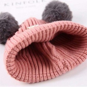 Skullies & Beanies Pom Pom Beanies Crochet Toddler Infants - Pink - CO192C694AE $7.96