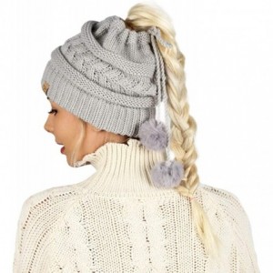 Skullies & Beanies Adjustable Ponytail Beanie - Grey - CO18ZWNC3AG $13.86