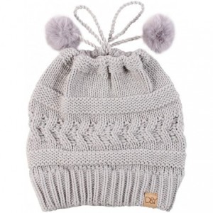 Skullies & Beanies Adjustable Ponytail Beanie - Grey - CO18ZWNC3AG $13.86