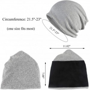 Skullies & Beanies Winter Warm Beanie Soft Baggy Knit Skull Ponytail Hats Sleep Chemo Caps and Neck Dual - Light Grey - CB18H...