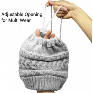 Skullies & Beanies Adjustable Ponytail Beanie - Grey - CO18ZWNC3AG $13.86