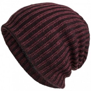Skullies & Beanies Women's Solid Color Wool Knit Hats Earmuffs Parent-Child Caps - Wine6 - C818I6UCXW7 $18.34