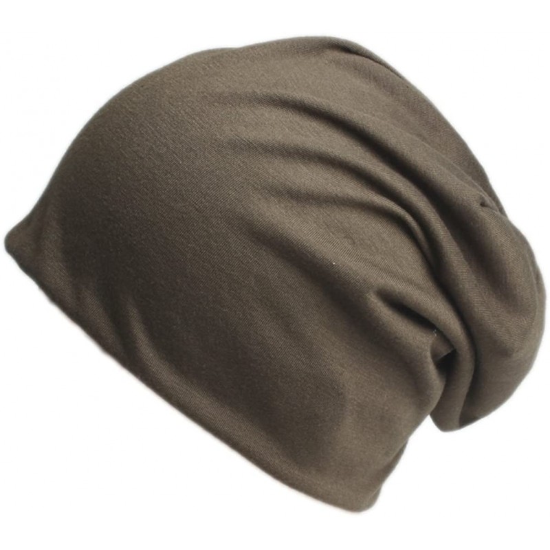 Skullies & Beanies Unisex Oversized Ski Slouch Hat Baggy Slouchy Stretch Beanies Skull Cap - Dark Brown - CE1840M9399 $7.32