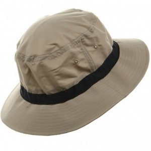 Sun Hats Oversized Water Repellent Brushed Golf Hat - Khaki Navy - CX18G4GXW0C $23.72