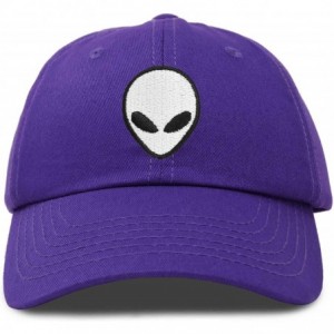 Baseball Caps Alien Head Baseball Cap Mens and Womens Hat - Purple - CF18M66ILDQ $9.75