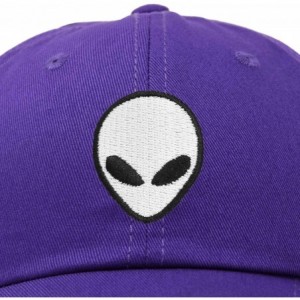 Baseball Caps Alien Head Baseball Cap Mens and Womens Hat - Purple - CF18M66ILDQ $9.75