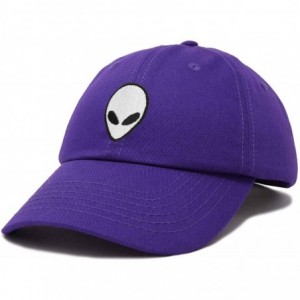 Baseball Caps Alien Head Baseball Cap Mens and Womens Hat - Purple - CF18M66ILDQ $9.75