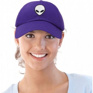 Baseball Caps Alien Head Baseball Cap Mens and Womens Hat - Purple - CF18M66ILDQ $9.75