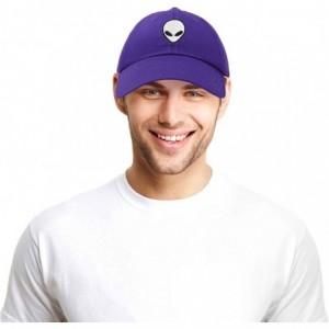 Baseball Caps Alien Head Baseball Cap Mens and Womens Hat - Purple - CF18M66ILDQ $9.75