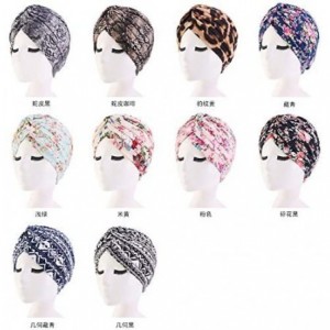 Skullies & Beanies Women's Cotton Turban Head Wrap Cancer Chemo Beanies Cap Headwear Cap Bonnet Hair Loss Hat - Ethnic Navy -...