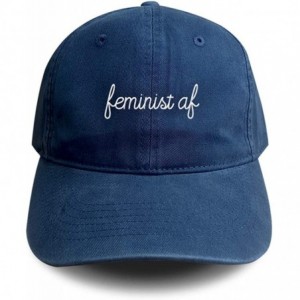 Baseball Caps Feminist Af Baseball Cap Embroidered Girl Power Hats Unisex Size Adjustable Strap Back Soft Cotton - Navy - CV1...