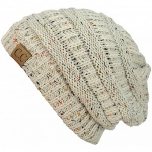 Skullies & Beanies Unisex Colorful Confetti Soft Stretch Cable Knit Beanie Skull Cap - Oatmeal - CQ12709GKR7 $13.20