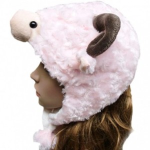 Skullies & Beanies Ladies Animal Hat- Soft Fleece Lined Hat - Sheep Antelope Beauty Hat - White Sheep - CX11PVN2DU3 $7.77