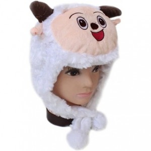 Skullies & Beanies Ladies Animal Hat- Soft Fleece Lined Hat - Sheep Antelope Beauty Hat - White Sheep - CX11PVN2DU3 $7.77