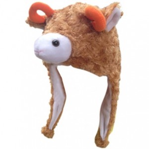 Skullies & Beanies Ladies Animal Hat- Soft Fleece Lined Hat - Sheep Antelope Beauty Hat - White Sheep - CX11PVN2DU3 $7.77