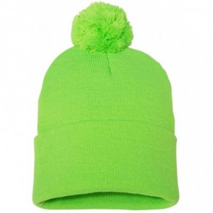 Skullies & Beanies SP15 - Pom Pom Knit Cap - Neon Green - CJ17Z2Z24MU $8.92