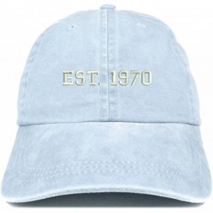 Baseball Caps EST 1970 Embroidered - 50th Birthday Gift Pigment Dyed Washed Cap - Light Blue - C3180QZ36O9 $21.35