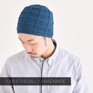 Skullies & Beanies Mens Summer Beanie Cotton - Womens Crochet Slouch Cap Hand Made Chemo Hat - Kahki - CQ114VGHVRV $15.98