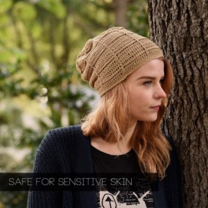 Skullies & Beanies Mens Summer Beanie Cotton - Womens Crochet Slouch Cap Hand Made Chemo Hat - Kahki - CQ114VGHVRV $15.98