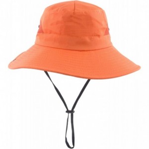 Sun Hats Women's Summer Mesh Wide Brim Sun UV Protection Hat with Ponytail Hole - Pure Orange - CB18TGN700H $20.05