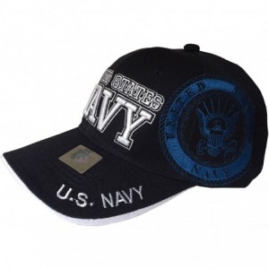 Baseball Caps United States Navy 3D Embroidered Adjustable Baseball Cap Hat - Navy - CR186N2NNUS $31.38