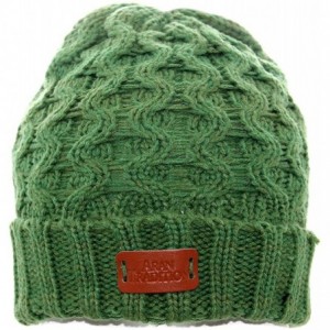 Skullies & Beanies Cable Knit Beanie Hat - Emerald - CR12IG3W73H $12.88