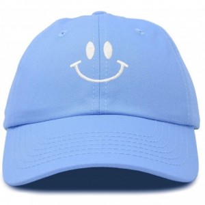 Baseball Caps Smile Baseball Cap Smiling Face Happy Dad Hat Men Women Teens - Light Blue - C918SENXUXY $9.72