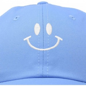 Baseball Caps Smile Baseball Cap Smiling Face Happy Dad Hat Men Women Teens - Light Blue - C918SENXUXY $9.72