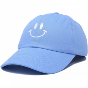 Baseball Caps Smile Baseball Cap Smiling Face Happy Dad Hat Men Women Teens - Light Blue - C918SENXUXY $9.72