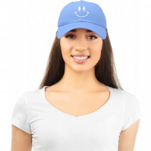 Baseball Caps Smile Baseball Cap Smiling Face Happy Dad Hat Men Women Teens - Light Blue - C918SENXUXY $9.72