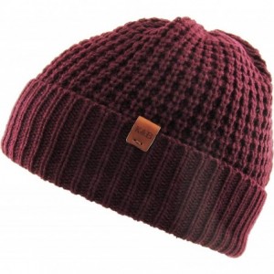 Skullies & Beanies Men Women Knit Winter Warmers Hat Daily Slouchy Hats Beanie Skull Cap - 3.02) Very Warm Burgundy - CC18GQX...