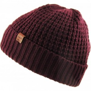 Skullies & Beanies Men Women Knit Winter Warmers Hat Daily Slouchy Hats Beanie Skull Cap - 3.02) Very Warm Burgundy - CC18GQX...