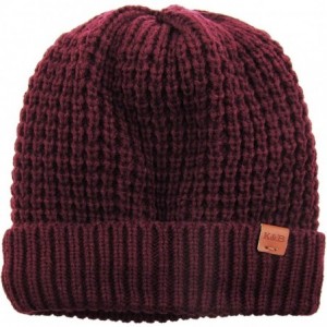 Skullies & Beanies Men Women Knit Winter Warmers Hat Daily Slouchy Hats Beanie Skull Cap - 3.02) Very Warm Burgundy - CC18GQX...