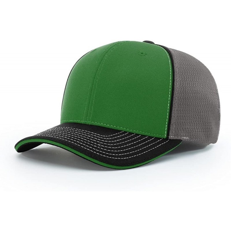 Baseball Caps 172 Pulse SPORTMESH R-Flex Blank Baseball Cap Fit Hat - Kelly/Charcoal/Black - CJ1874LO0GO $10.64