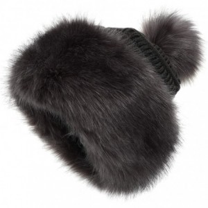 Bomber Hats Women's Faux Fur Hat Russian Style Monglian Warm Soft Cossack Pompom Ski Hats for Winter - Dark Grey - CN18X24CMD...