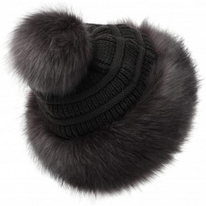 Bomber Hats Women's Faux Fur Hat Russian Style Monglian Warm Soft Cossack Pompom Ski Hats for Winter - Dark Grey - CN18X24CMD...