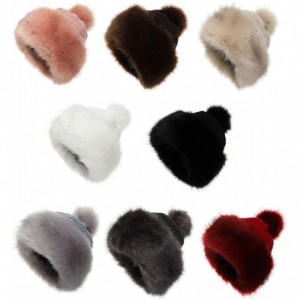 Bomber Hats Women's Faux Fur Hat Russian Style Monglian Warm Soft Cossack Pompom Ski Hats for Winter - Dark Grey - CN18X24CMD...