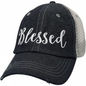 Baseball Caps Blessed Embroidered Baseball Hat Mesh Trucker Style Hat Cap Mothers Day Pregnancy Announcement Dark Grey - CV18...