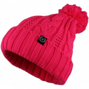 Skullies & Beanies Wonderful Fashion Trendy Winter Warm Soft Beanie Cable Knitted Hat Cap for Women - Pink - CP1256HCTPH $17.44