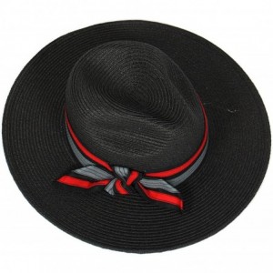 Sun Hats Beach Sun Hats for Women Large Sized Paper Straw Wide Brim Summer Panama Fedora - Sun Protection - CX18ERH0H24 $25.51