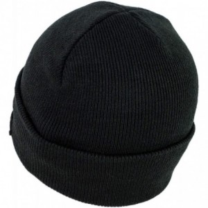 Skullies & Beanies Warm Winter Black Knit Cuffed Toboggan Beanie Hat with Bling Tiara Crown for Women - CA18ZR9H8NC $18.71