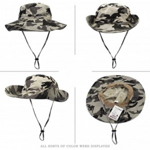 Sun Hats Wide Brim Sun Protection Bucket Hat Adjustable Outdoor Fishing - B10031-khaki Camo - CO18CWTEM8O $11.74