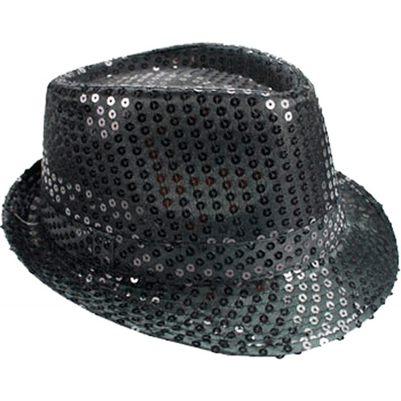 Fedoras Sequin Black Party Fedora Hat - CY12HHR8RCD $9.44