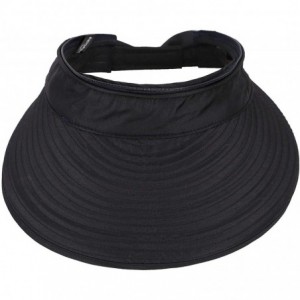 Visors Women's UV Protection Wide Brim Summer 2in1 Visor Sun Hat - Black - CM12H9GGRHJ $12.20