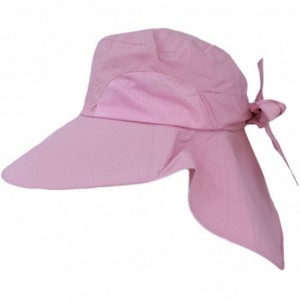 Sun Hats Women Wide Brim Floppy Mesh Beach Travel Sun Bowknot Face Neck UV Hat Visor Cap - Rose - C812D7V436R $10.91